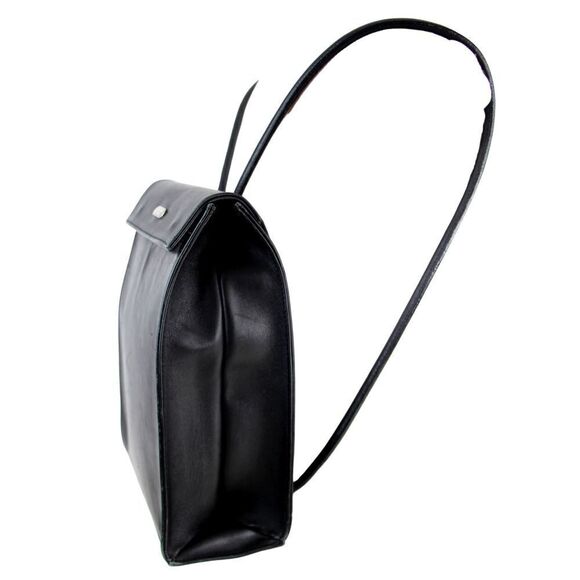 NACHALIA BLACK GENUINE LEATHER FLAP BACKPACK MEDIUM SHOULDER BAG HANDBAG PURSE main image 13